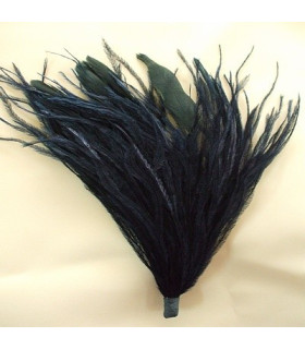 Ostrich/rooster Feathers Pom Black 16 X 12 Cm