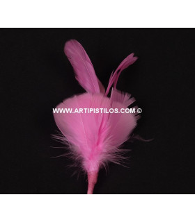 Montaje Plumas Ganso/antena Gallo Rosa 10 X 10 Cms. - de colores