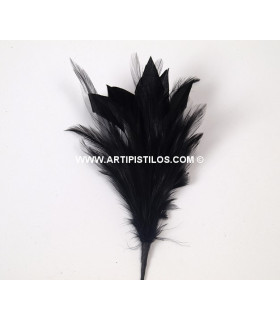 Montaje Plumas Ganso/antena Gallo Negro 13 X 15 Cms. - de colores
