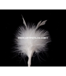 Pomo Plumas Marabú/antena Gallo Offwhite 13 X 15 Cms. - de color