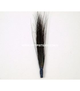 Pomo De Plumas De Pavo Real Quemado Petrol 10 Cms. De Alto Aprox. - colores para