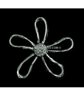 APLICACION METALICA FLOR CON CRISTALES