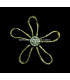 METALLIC APPLIQUE FLOWER WITN RHINESTONE