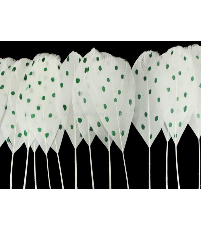 FLECO DE PLUMAS DE PATO CON MOTAS 25 CMS.