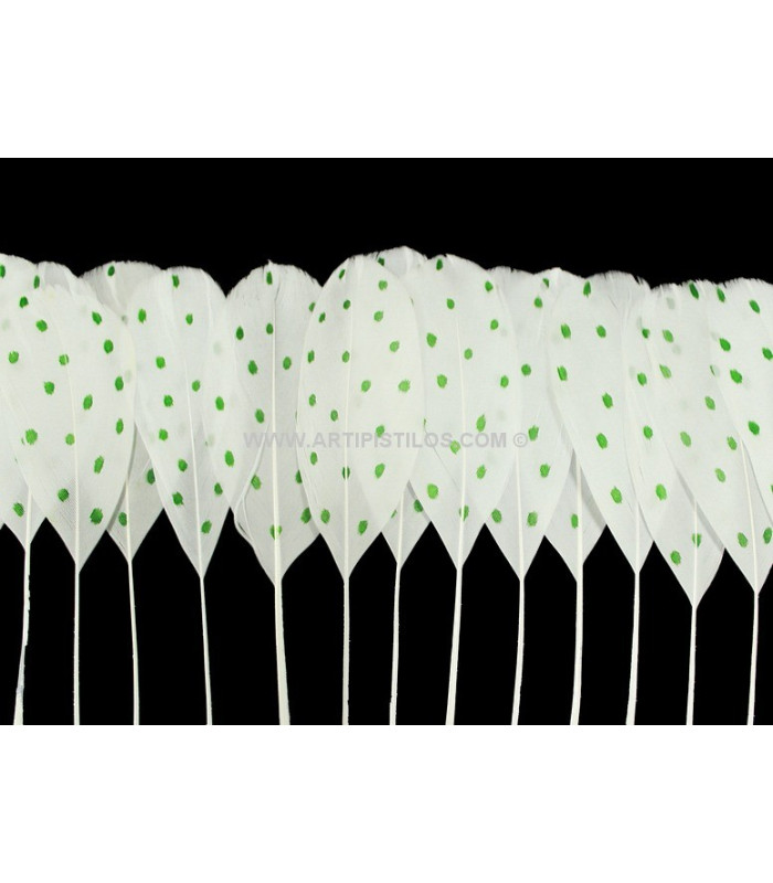 FLECO DE PLUMAS DE PATO CON MOTAS 25 CMS.