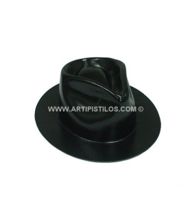 Horma Para Fieltro Modelo Fedora Talla "l" Negro Altura: 11cms. Diametro: 28 ,5 X 31 Cms. - sombreros