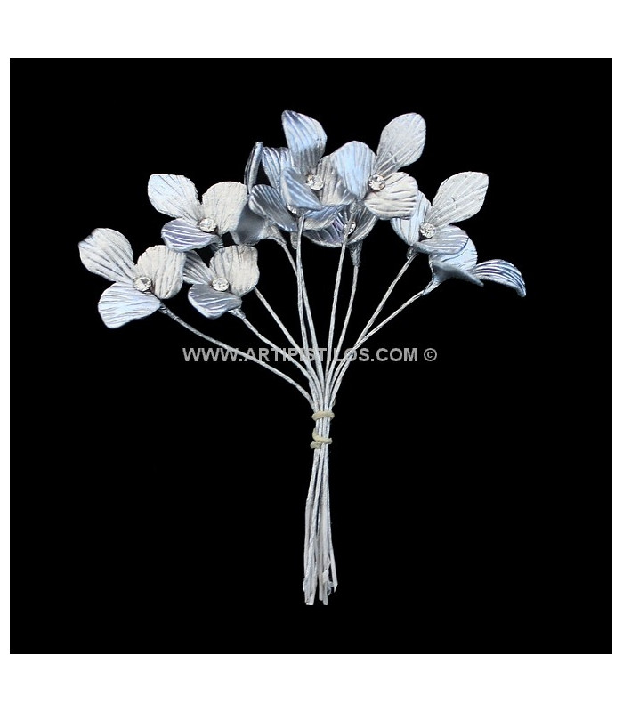 PORCELAIN FLOWER THREE LEAVES WITH RHINESTONE Porcelain Flowers
