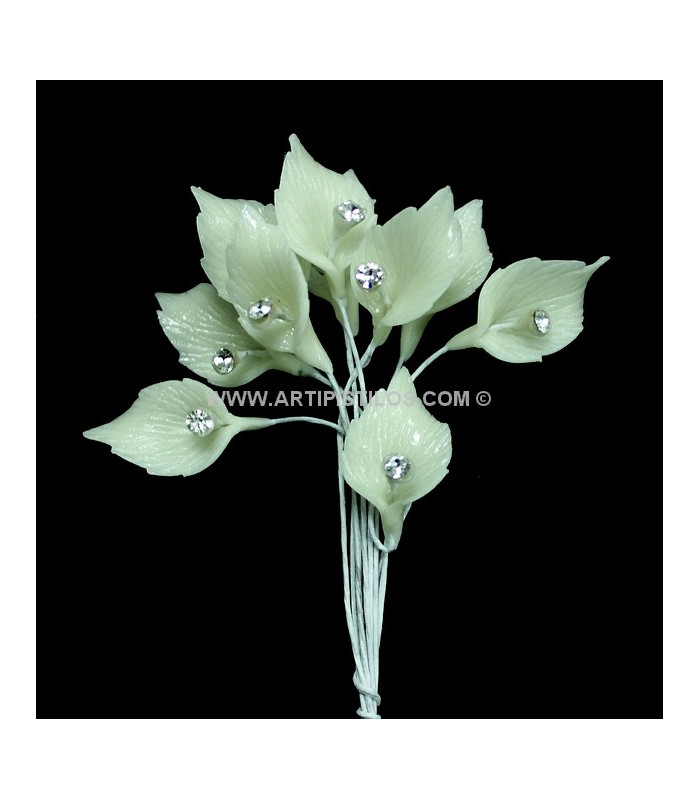 PORCELAIN FLOWER "CALA" WITH RHINESTONE