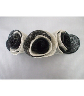 Flor De Sinamay Negro 14 Cms. X 5 Cms. - tocados para