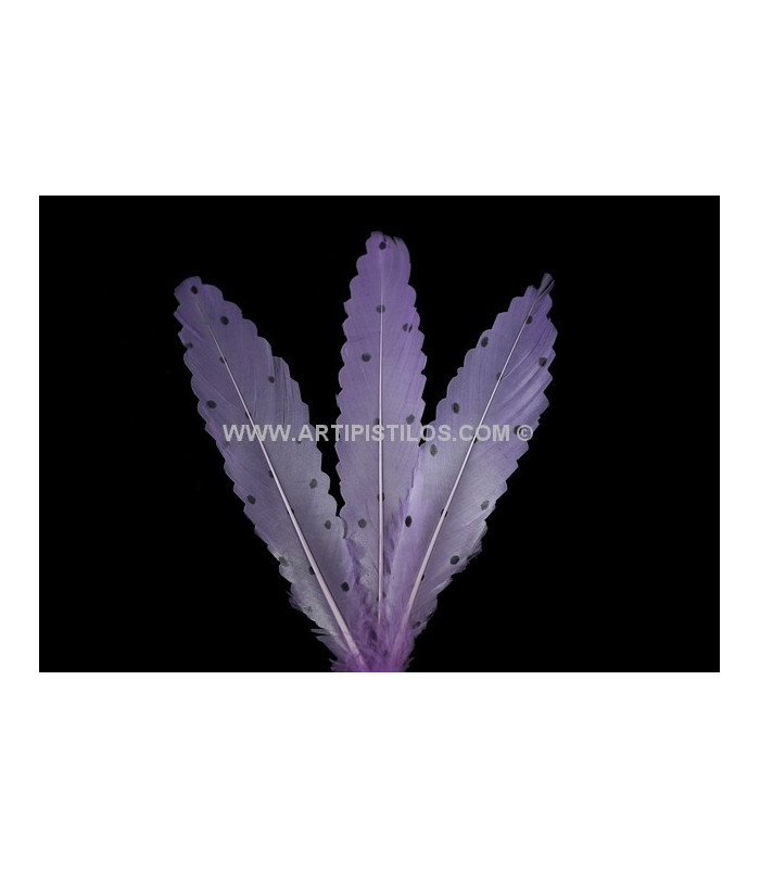PLUMA RECORTADA CON MOTAS 15 CMS.