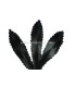 PLUMA RECORTADA CON MOTAS 15 CMS.