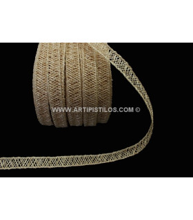 Cinta Trenzada De Sinamay 10 Mm Natural 1 Mt. X 10 Mm. - algodón