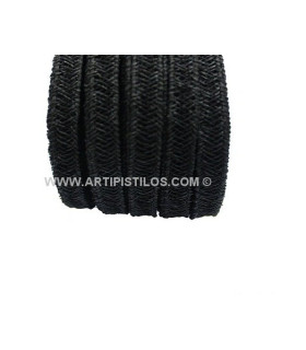 Cinta Trenzada De Sinamay 10 Mm Negro 1 Mt. X 10 Mm. - algodón