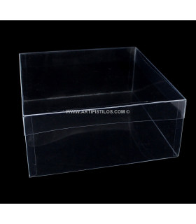 Caja Con Tapa 26 X 26 X 10 Pvc Alta Resistencia Transparente 26*26*10 Cms - tocados para