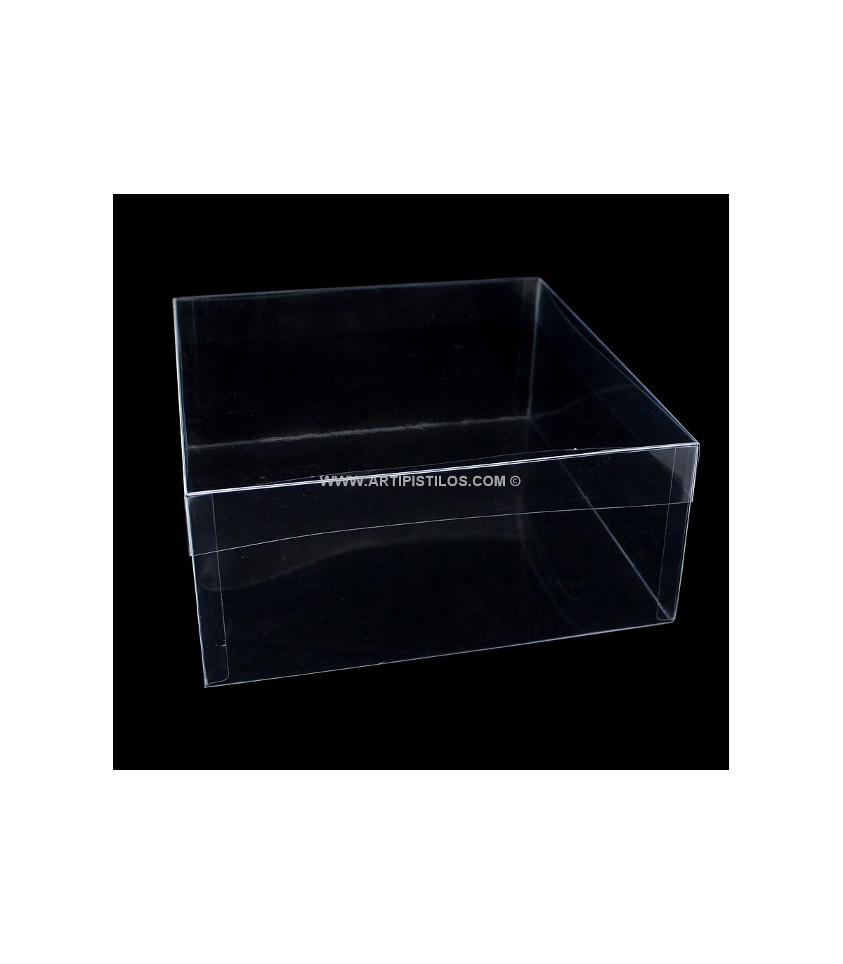 CAJA CON TAPA 26 X 26 X 10 PVC ALTA RESISTENCIA - Cajas De Pvc Transparente  - Materiales para tocados, Flores preservadas, Diade