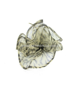 Base Sinamay  Estampado Minicebra Natural/negro Altura: 12 Cms. Diametro: 20 Cms. - tocados para bodas