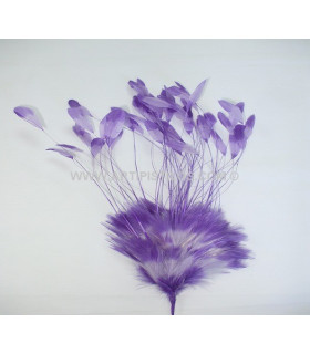 Pomo Pluma De Gallo 30/35 Cms. Lila 30/35 Cms. - plumas para