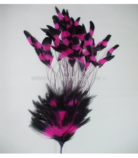 Pomo Pluma De Gallo 30/35 Cms. 30/35 Cms. Fucsia/negro - plumas para