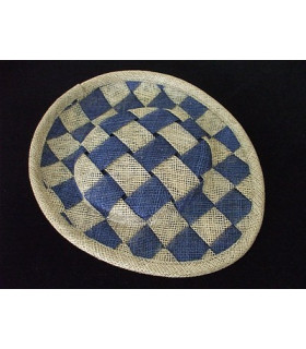 Base Sinamay Cuadros 19x16x1,5 Cms. Dorado/royal - tocados para