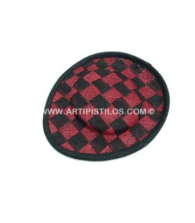 Base Sinamay Cuadros Rojo/negro 19x16x1,5 Cms. - tocados para