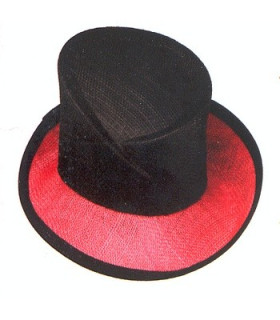 Minichapéu "clifford" Vermelho/preto 9 X 15 Cms.