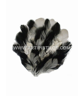 Base De Plumas Blanco/negro 12 Cms. De Alto X 10 Cms. De Ancho - tela