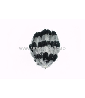 Base De Plumas Negro/blanco 12 Cms. De Alto X 10 Cms. De Ancho - tela