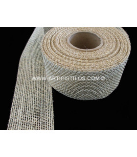 Yute Soport 4 Cms 1 Metro De Largo X 4 Cms. De Ancho Natural/lurex Oro - cinta