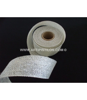Yute Soport 4 Cms 1 Metro De Largo X 4 Cms. De Ancho Natural/lurex Plata - cinta